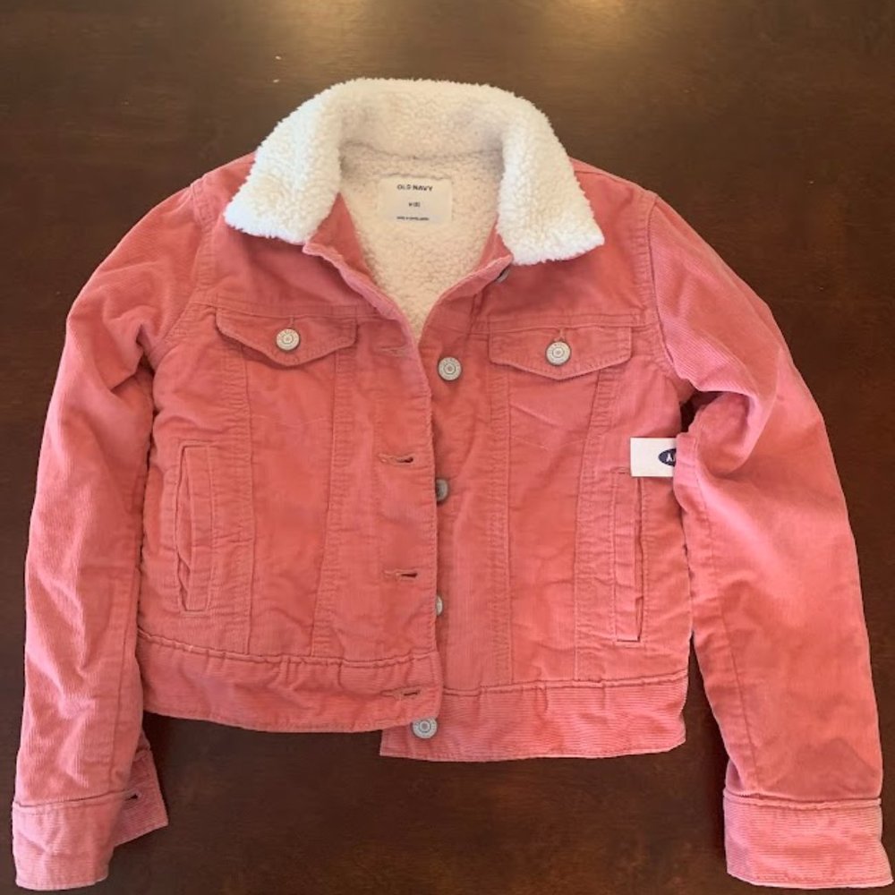 Old Navy Pink and Sherpa-lined jacket - Size Girls 8